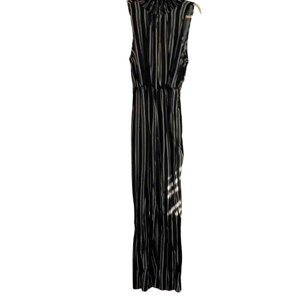 Target Xhilaration Black & White Striped Turtleneck Sleeveless Romper-Size M